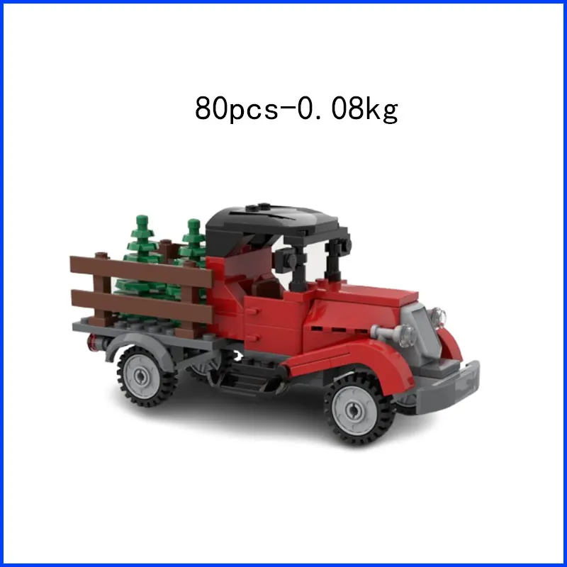 Spot MOC-126375 camion arbre de noël 130694 petite maison assemblage de petites particules blocs de construction hiver village voiture bricolage jouet