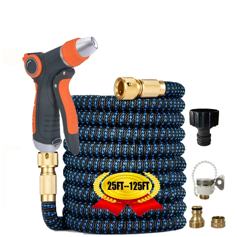 

Новый садовый шланг высокого давления, волшебная резина, биметаллическое соединение, автомойка, водопровод, водяной пистолет, принадлежности для орошения сада, чистка