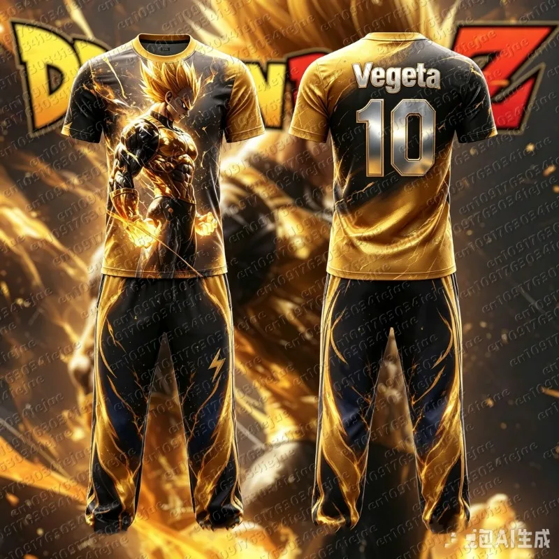 2026 New Adult Men's Kid Dragon Ball NO.10 Vegeta 3D Printed Football Jersey T-Shirt Suit Anime T-Shirt Special Jersey Y2k