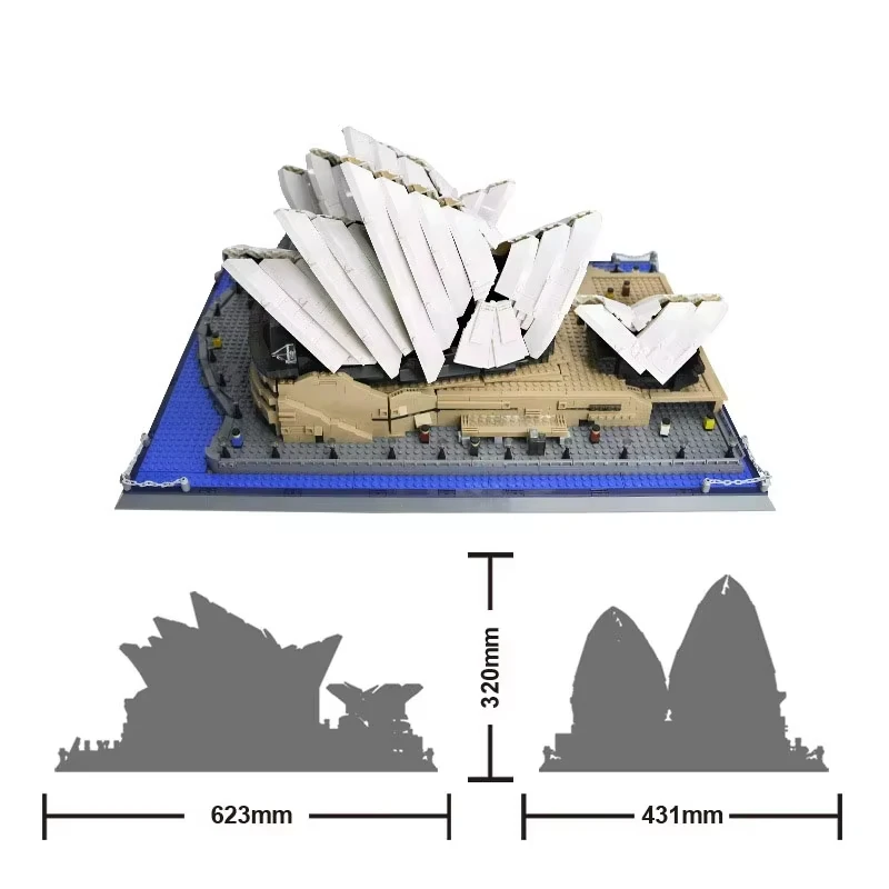 2937 Stück Sidney Opera House Bausteine MOC Modellbausatz – Berühmtes Wahrzeichen der Stadt Architektur Montagespielzeug zum Sammeln
