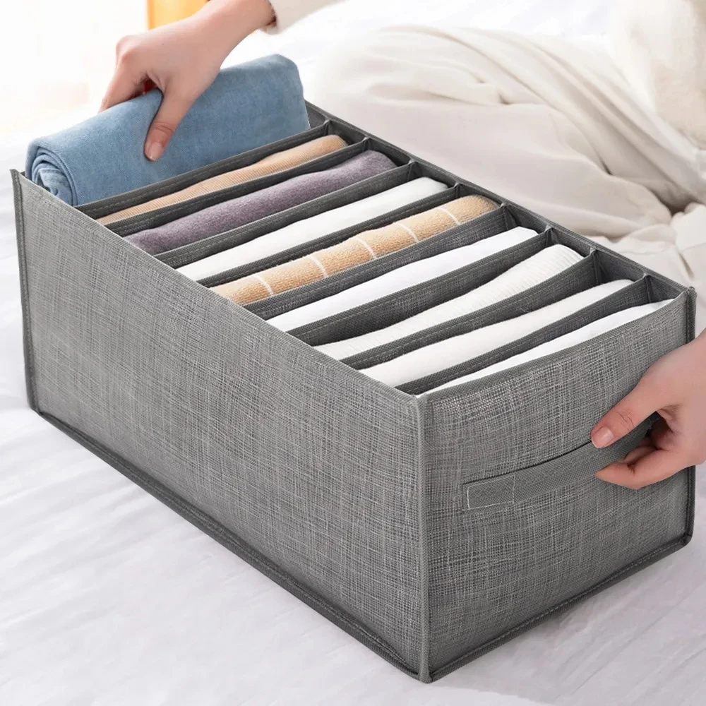 Wardrobe Storage Organizers For Clothes T-Shirts Storage Artifact Jeans Underwear Pants Organizer Box Cabinet Drawer Organizers