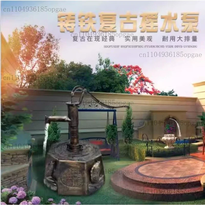 Cast Iron Manual Old-fashioned Original Pressurized Well Hand Pump Well Water Hand Pump
