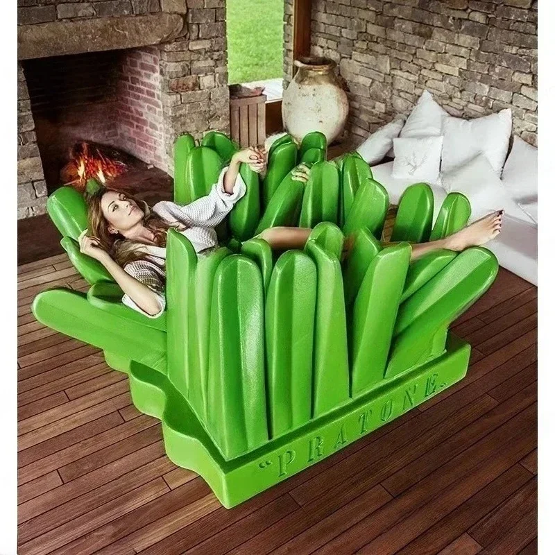 Personalizado: Silla reclinable italiana de hierba de celebridades de Internet, sofá de ocio creativo moderno, arte Pratone, sala de estar