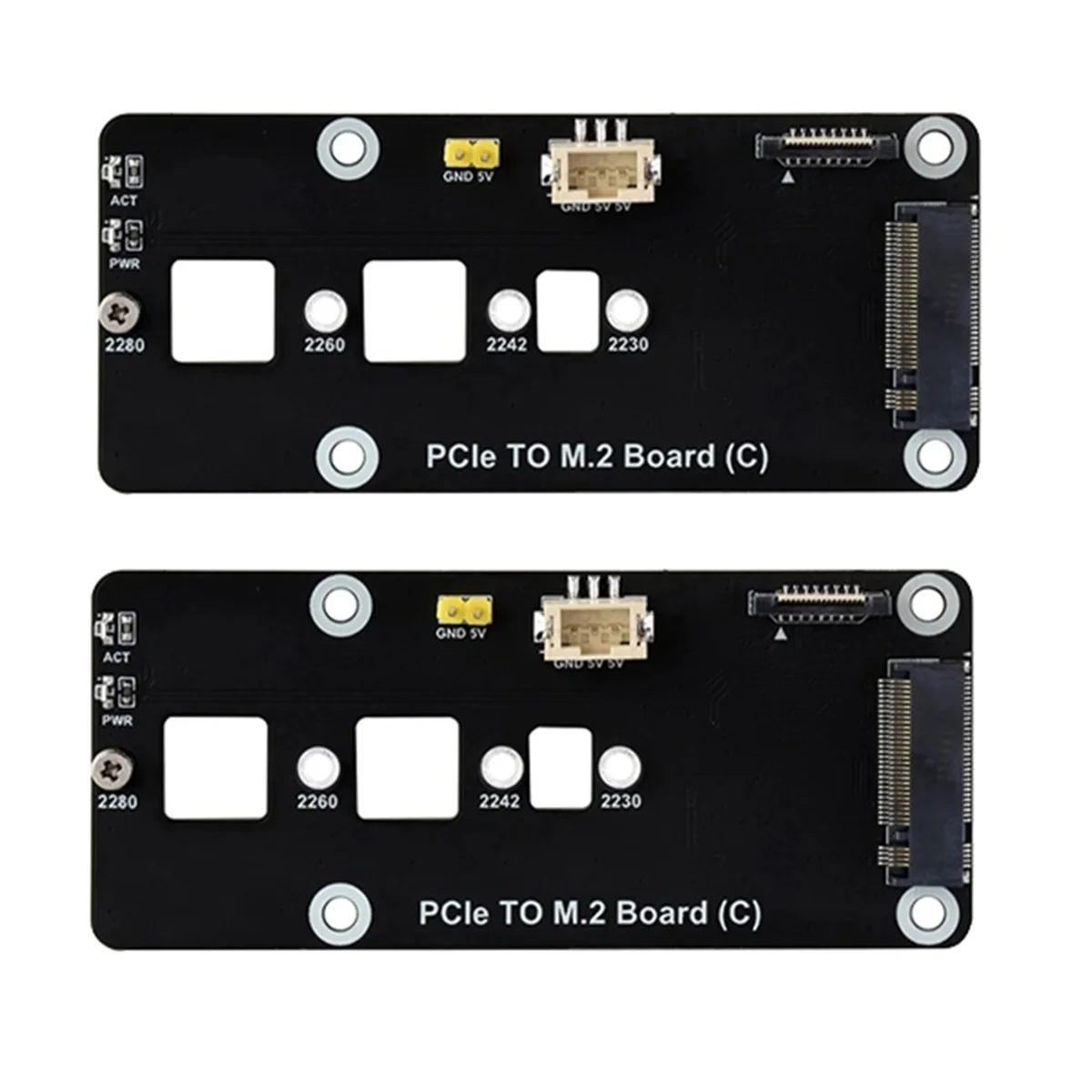 For RPi 5 PCIE to M.2 Adapter Board for Raspberry Pi 5 PCIE to M.2 NVMe 2230/2242/2280/2260 SSD Expansion Board