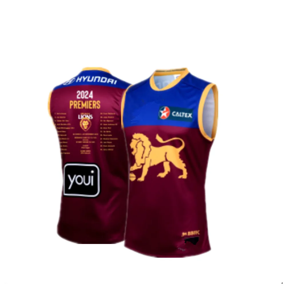 Brisbane Lions 2024 Premiers Guernsey Home Rugby Jersey Size:S-3XL