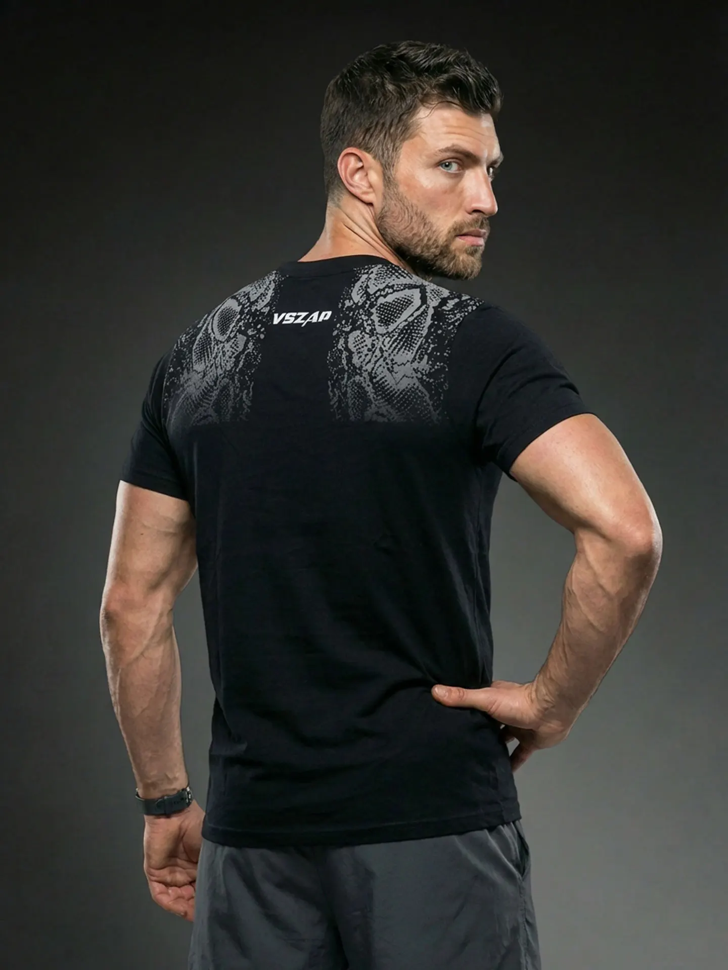 VSZAP MMA BJJ Boxing Fighter Training T-Shirt Cotton Short Sleeve for Mixed Martial Arts Gym Workout