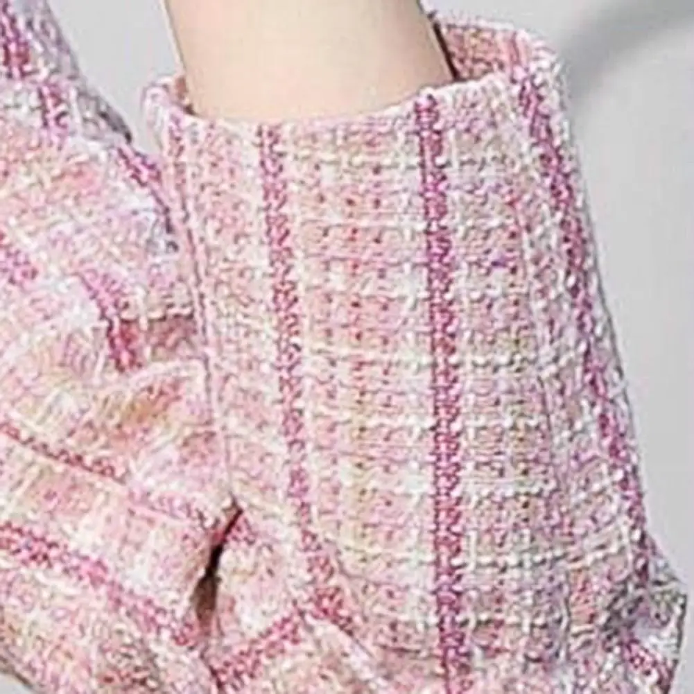 Blazer scozzese da donna Autunno Elegante giacca blazer da donna rosa 2025 Manica lunga Un bottone Office Lady Capispalla allentato per le donne