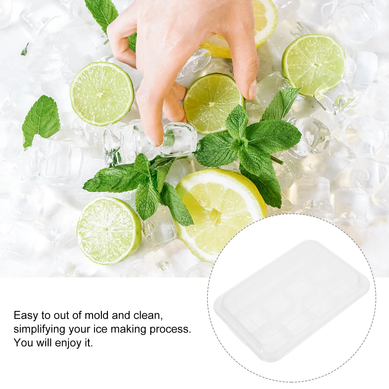 

3pcs Ice Cube Mold Tray Whiskey Cubes Freezer 8 1 Slots PP Container Space Saving Easy Clean Summer Drinks Fruit Pudding Ice