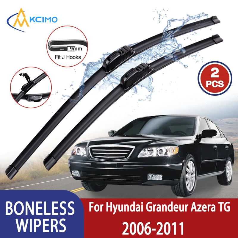 

Kcimo For Hyundai Grandeur 2006-2011 Car Wiper U-type Soft Rubber Boneless Wiper HD Quiet Durable Automotive Wiper 24"+20"
