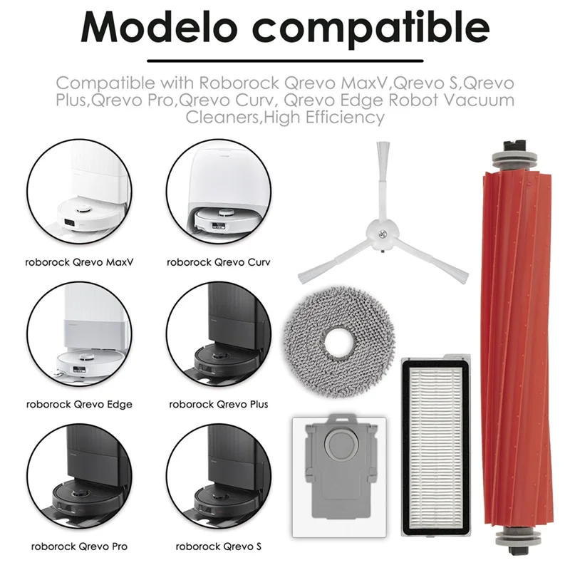 

WHYY-For Roborock Qrevo S Accessories Brush Mop Clote Filter For Roborock Qrevo S Brushes