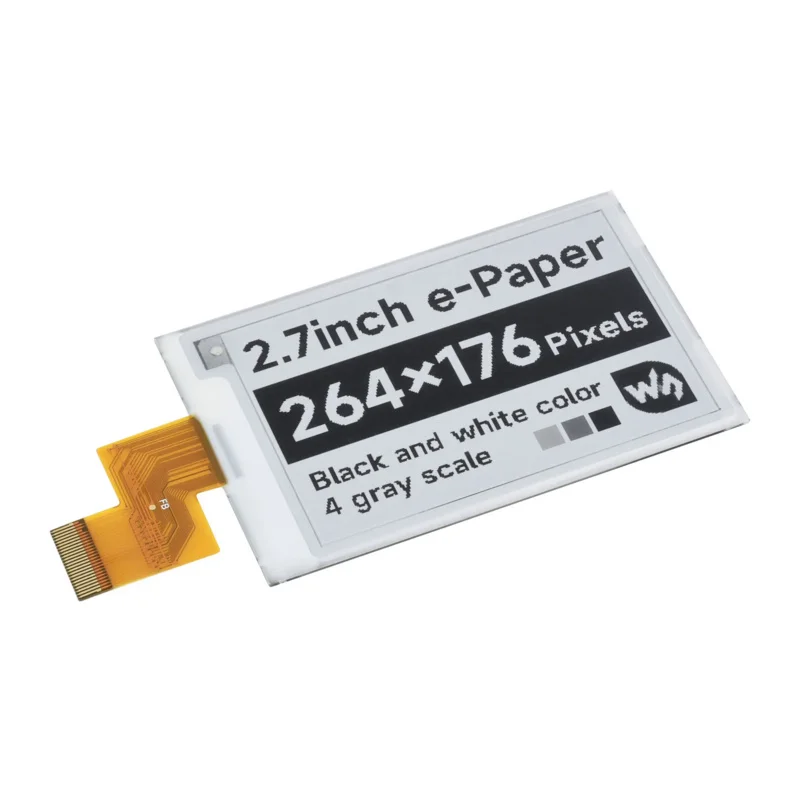 

Waveshare 264x176 2.7inch E-Ink raw display SPI interface black/white display e-paper compatible Raspberry Pi/Arduino/STM32