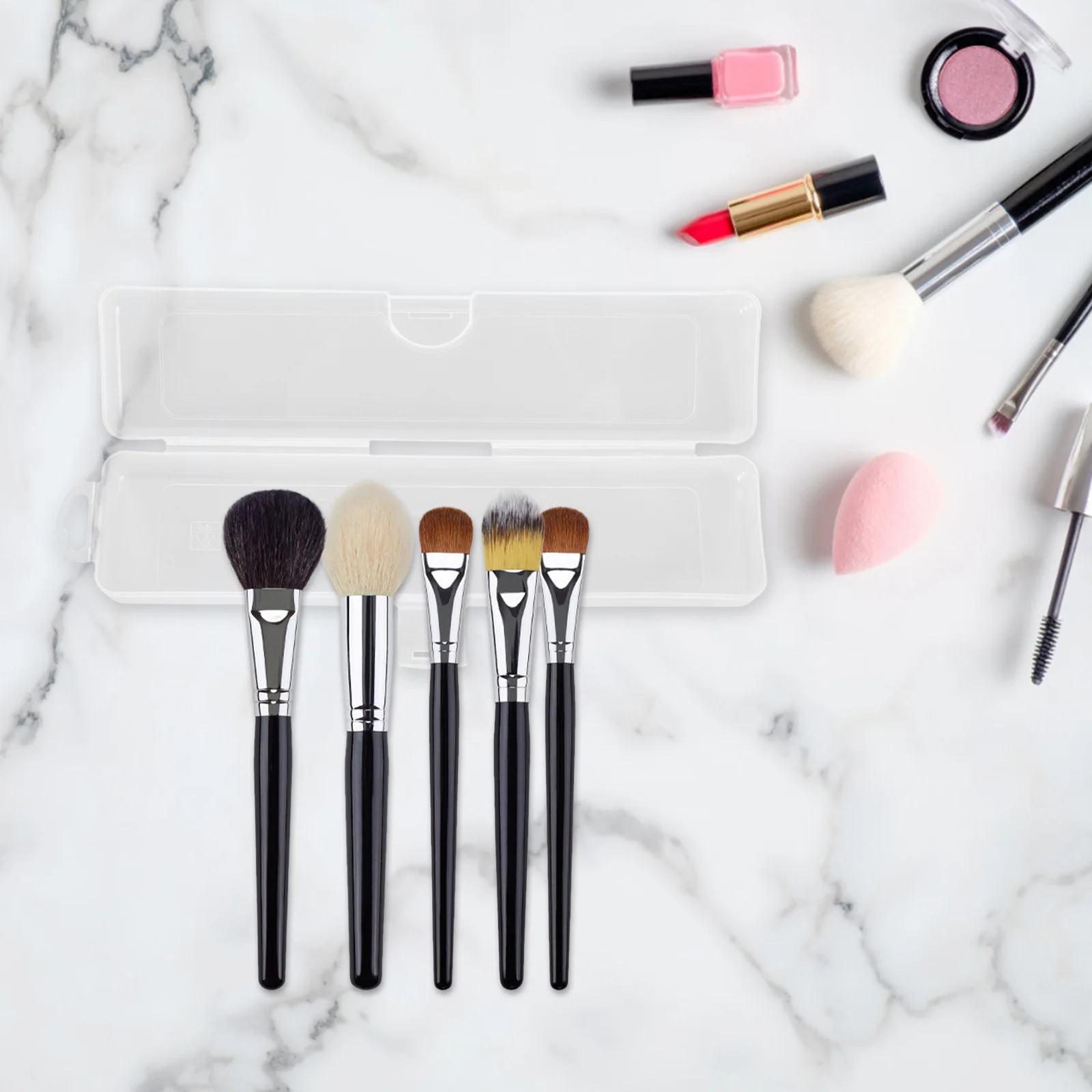 2 stuks reismake-upborstelhouder draagbare deksel organisator wenkbrauwpotlood eyeliner make-up borstel opbergdoos