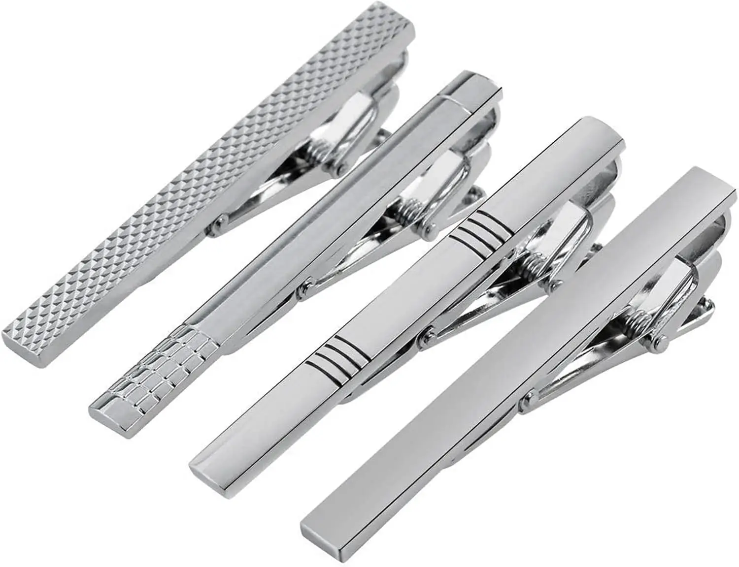 

4 Pack Stainless Steel Tie Clips for Men Classic Tie Bar for Business Wedding Party Father's Day Gift