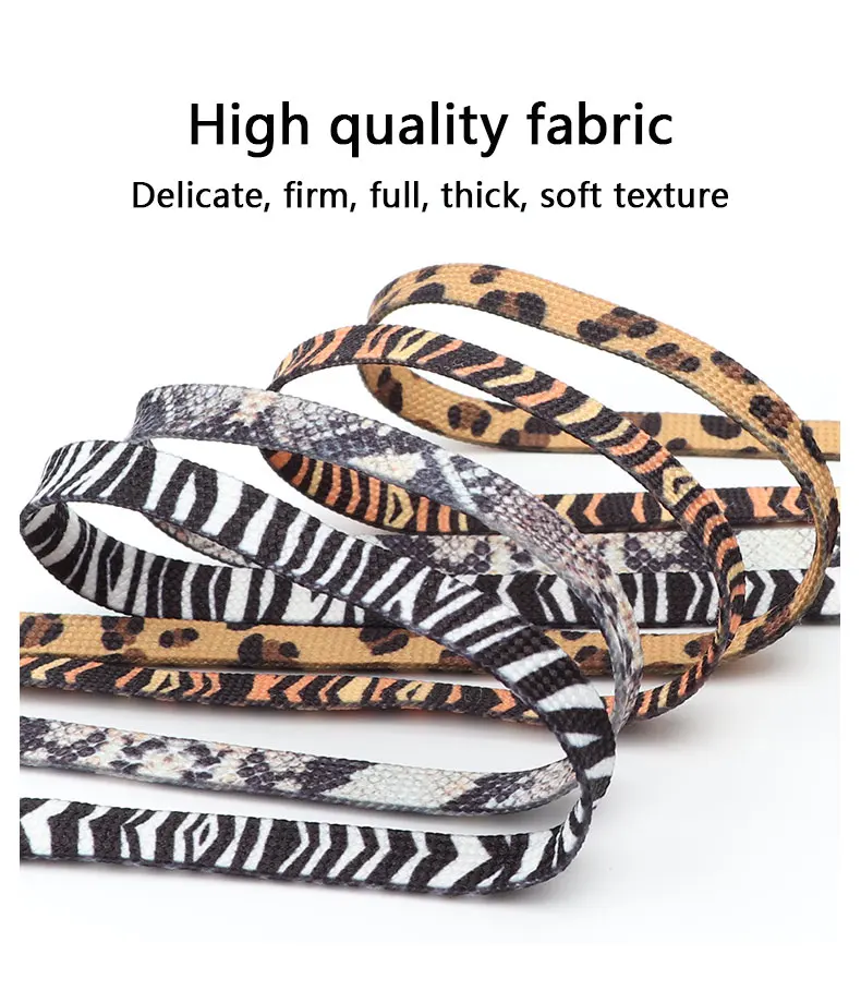 Klassische flache Schnürsenkel für Sneaker, mit Tiermotiven (Leopard, Zebra, Schlange), kreative, unisex, lässige Schnürsenkel aus Canvas, 1 Paar. – Detail 6