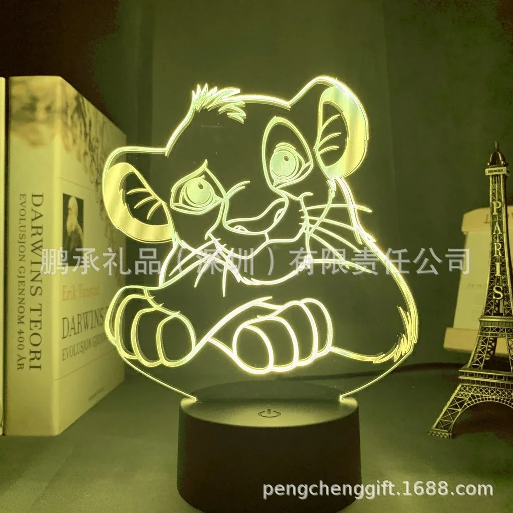 

Disney The Lion King Warm White Cartoon 3d Light for Kids LED Night Lights Children Bedroom Decortion Table Lamp Xmas Gifts