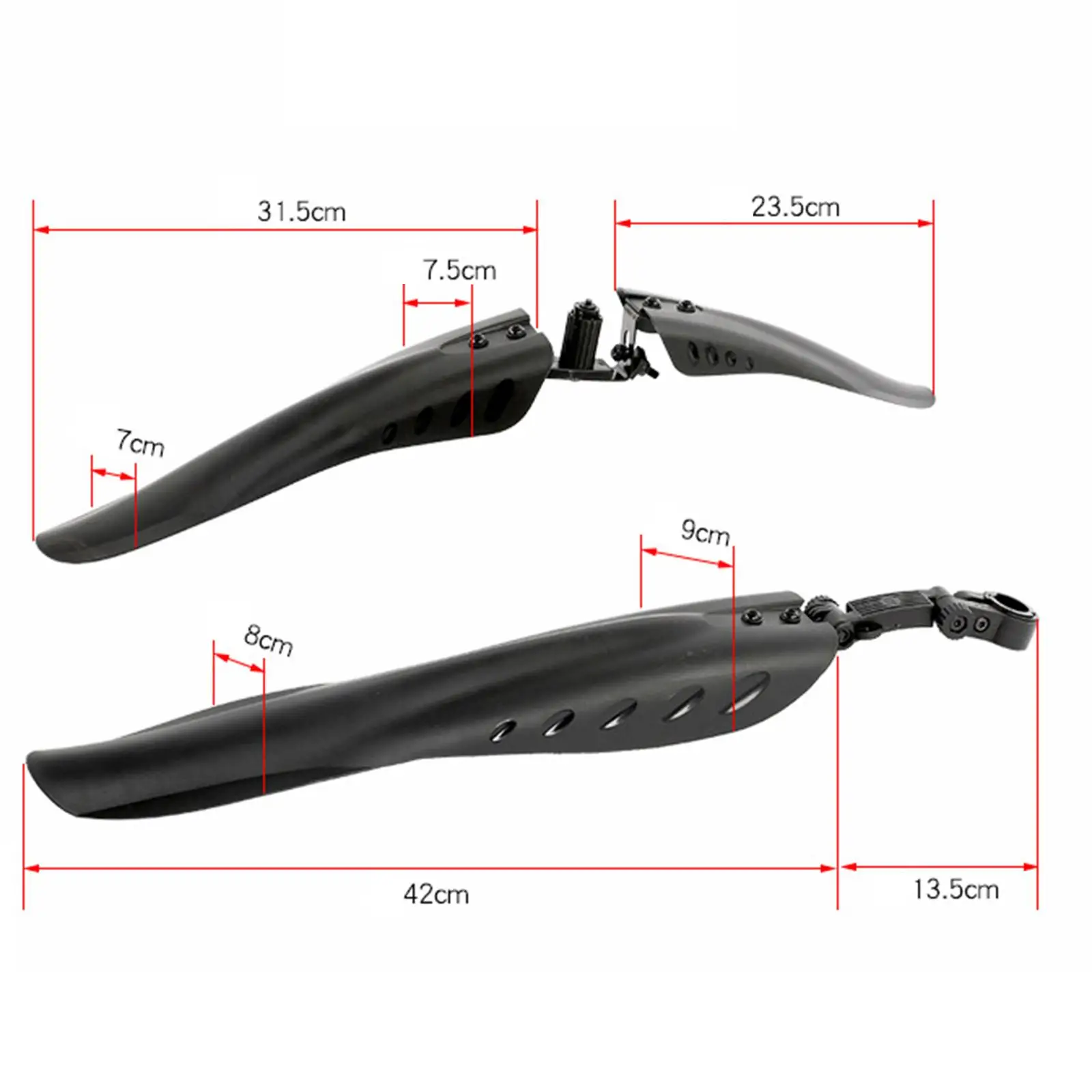 Wide Adjustable Bike Mudguard Set Front Rear Detachable Fenders for MTB Fat Bike and Road Bicycles - view 4