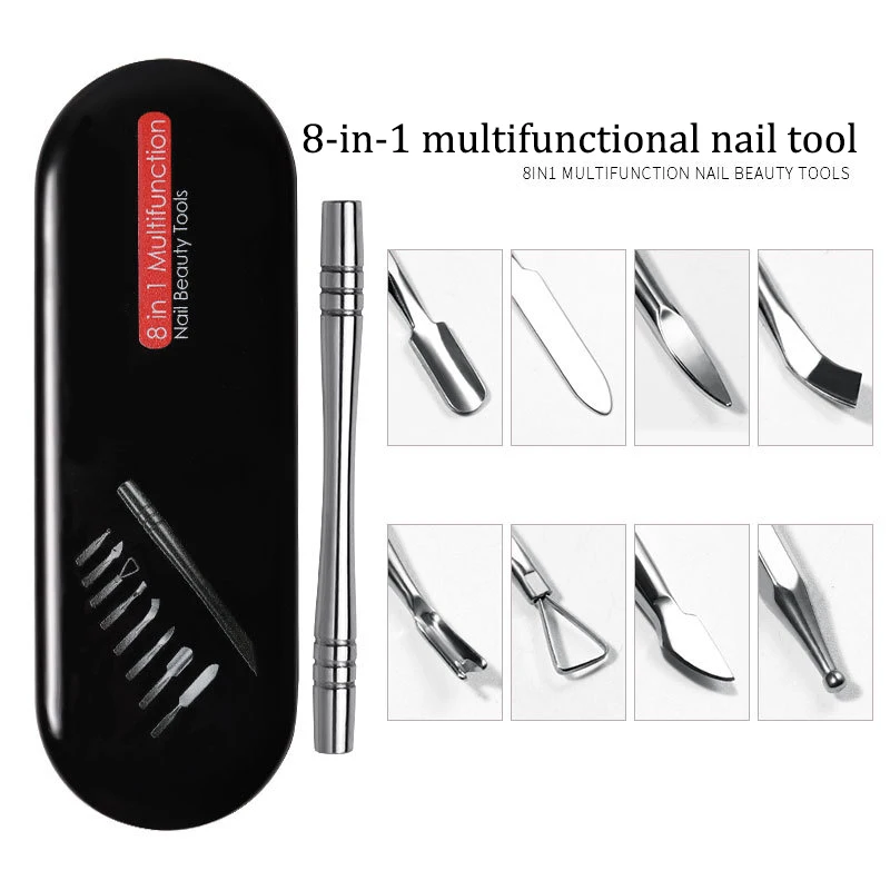 Aço inoxidável portátil Manicure Set, Professional Grooming Kit, Nail Cleaner Ferramentas para Unhas