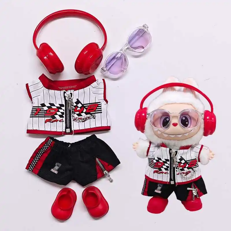 Per abbigliamento Labubu Tute da corsa alla moda Set di pantaloni Giocattoli alla moda Accessori per vestire carini e alla moda Abiti da corsa