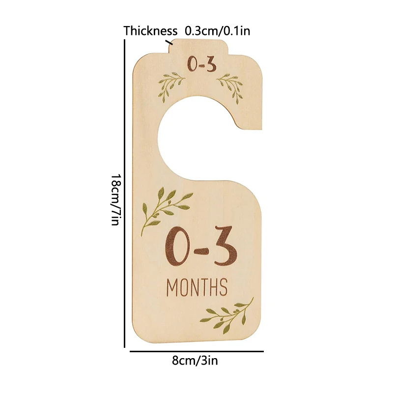 8pcs/set Storage Organizer Home Newborn To 24 Month Gift Baby Closet Divider Size Dividers Wood Card Clothes Hanger