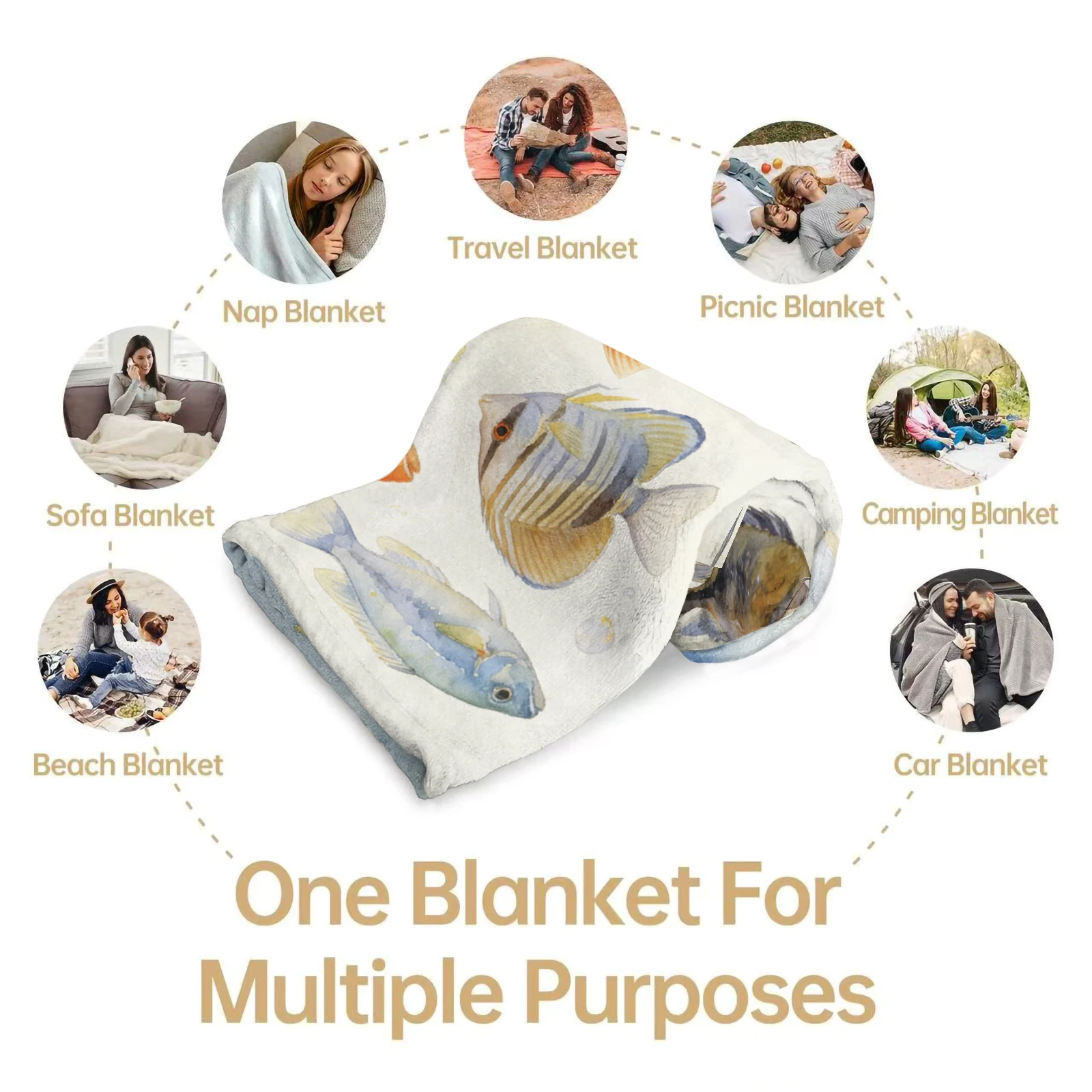 Coperta in flanella con motivo - Aquarium Fish Variety recensione e prezzo