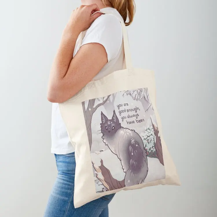

You are good enough, you always have been Norwegian Forest Cat in The Snow Tote Bag tote bag canvas sacs de shopping