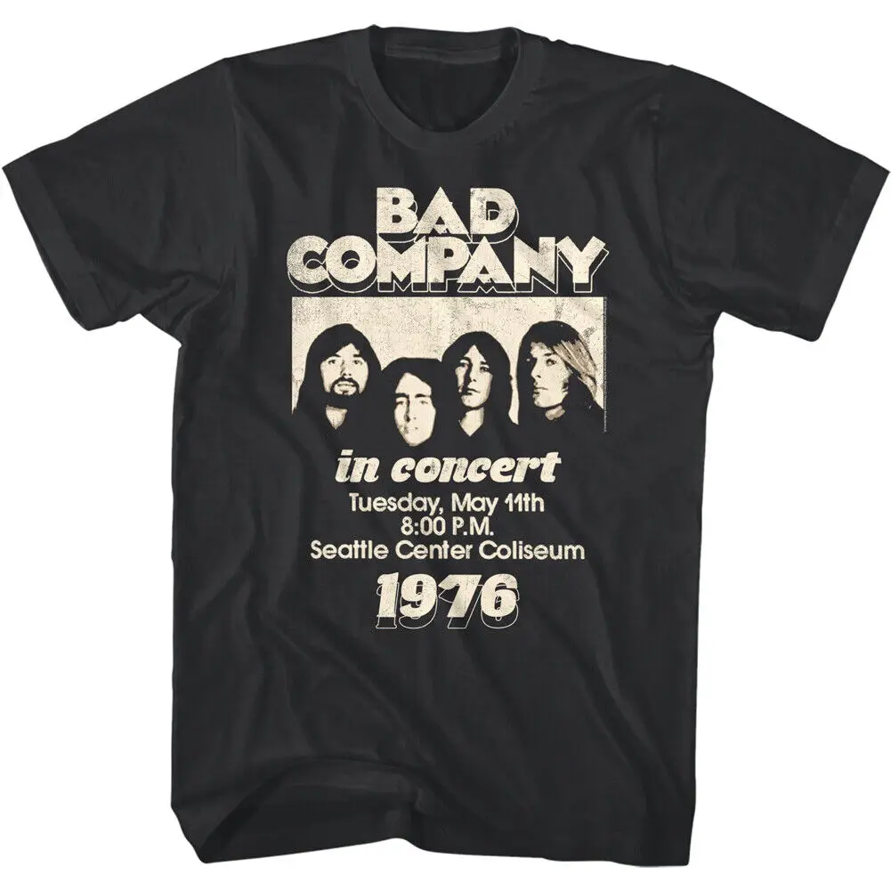 Bad Company Seattle Center Coliseum 1976 Men's T Shirt Rock Band