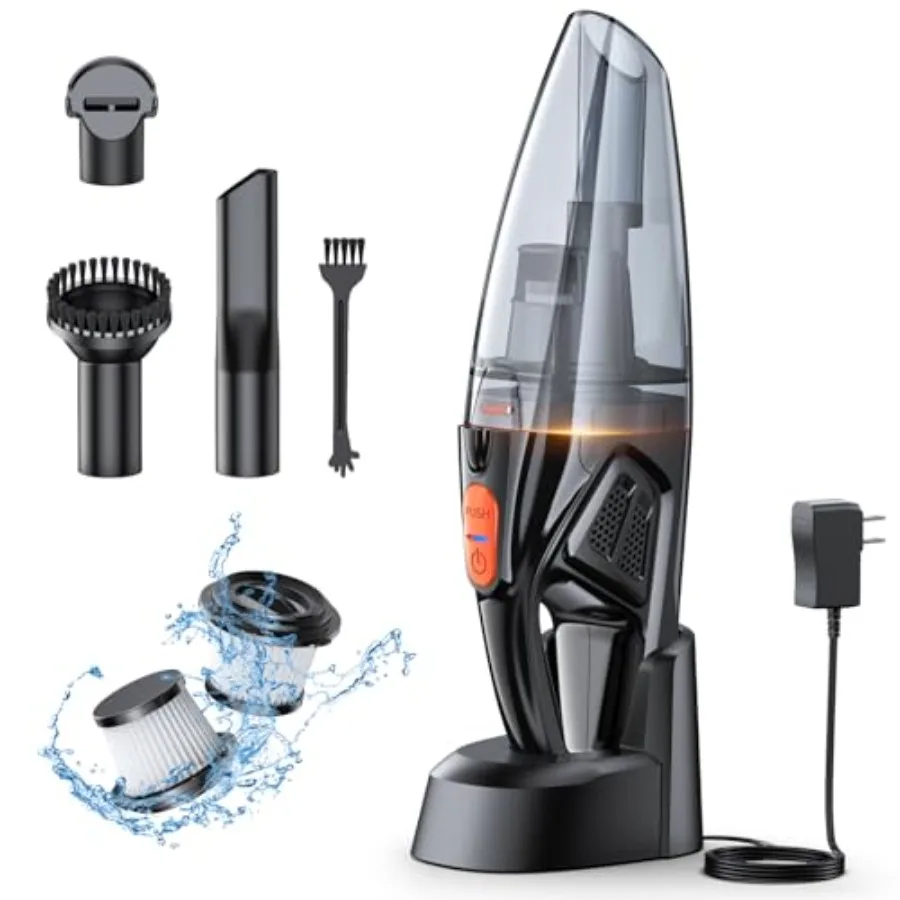

Handheld Vacuum Cordless Rechargeable 9KPA - [2H Fast Charging Dock] Portable Car Vacuum Cleaner High Power Suction with LED Li