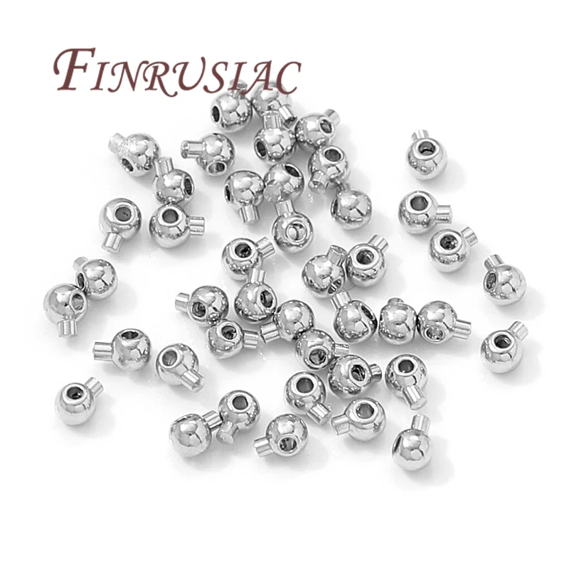 10/20 Stück 18 Karat vergoldete Quetschenden, silberne Quetschperlen, runde Crimp-Endperlen, DIY-Schmuckherstellungszubehör – Detail 25