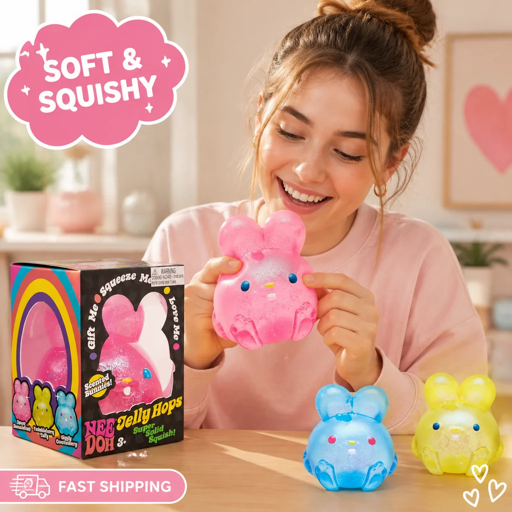 New Arrival Realistic Rabbit Squeeze Toy Stress Relief NEE DOH Plush Anxiety Relief Squishy Toy For Kids Adults Hot Sale Gift