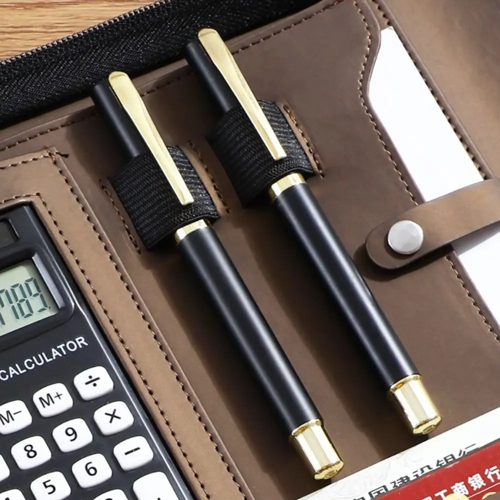 

PU Leather A4 File Folder With Calculator Zipper Closure Business Notepad Card Holder Pen Insert Business Briefcase Conference
