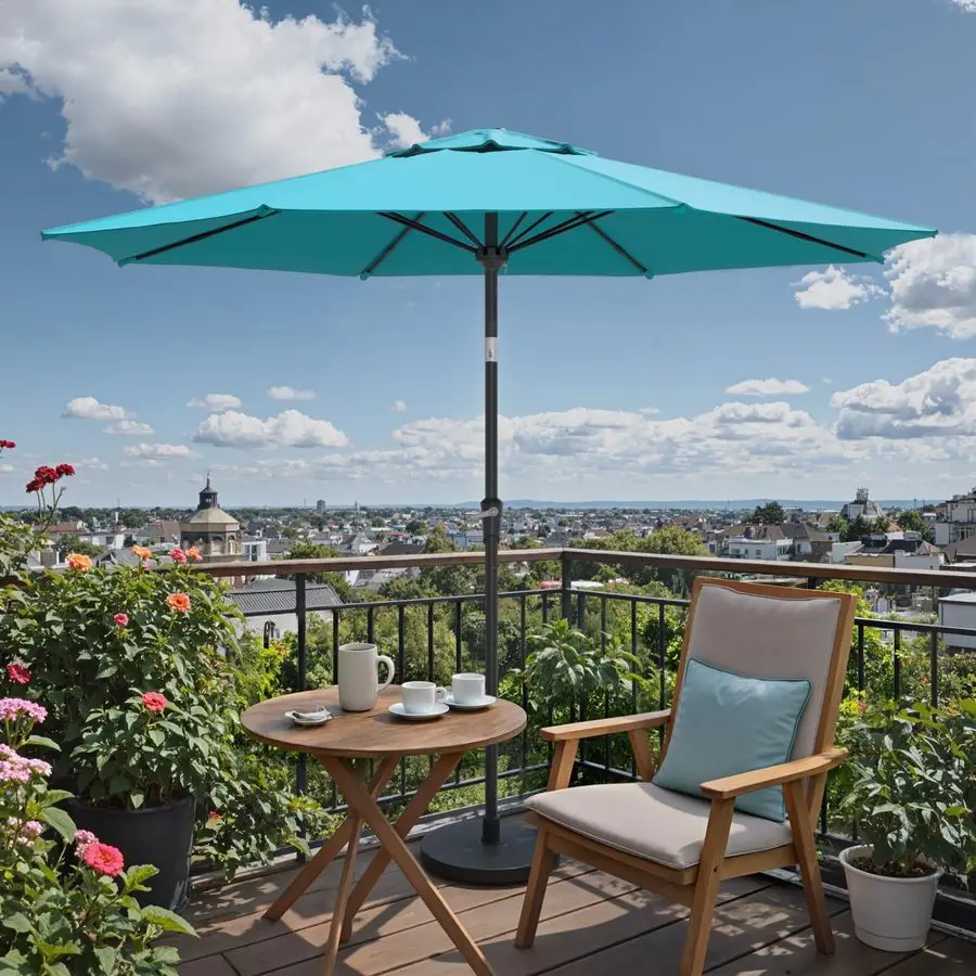 

Зонты, зонт для бассейна с 8 прочными спицами, уличный зонт с кнопкой-кривошипом для наклона, зонты для террасы, зонт-тент для стола