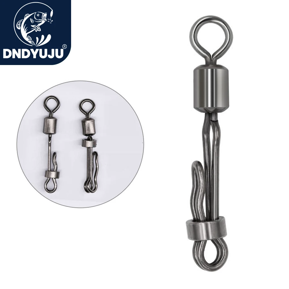 DNDYUJU 20pcs Fishing Tippet Connector Fishing Rolling Barrel Swivels Fishhook Connector Carp Fishing Tackle Fishing Accessories