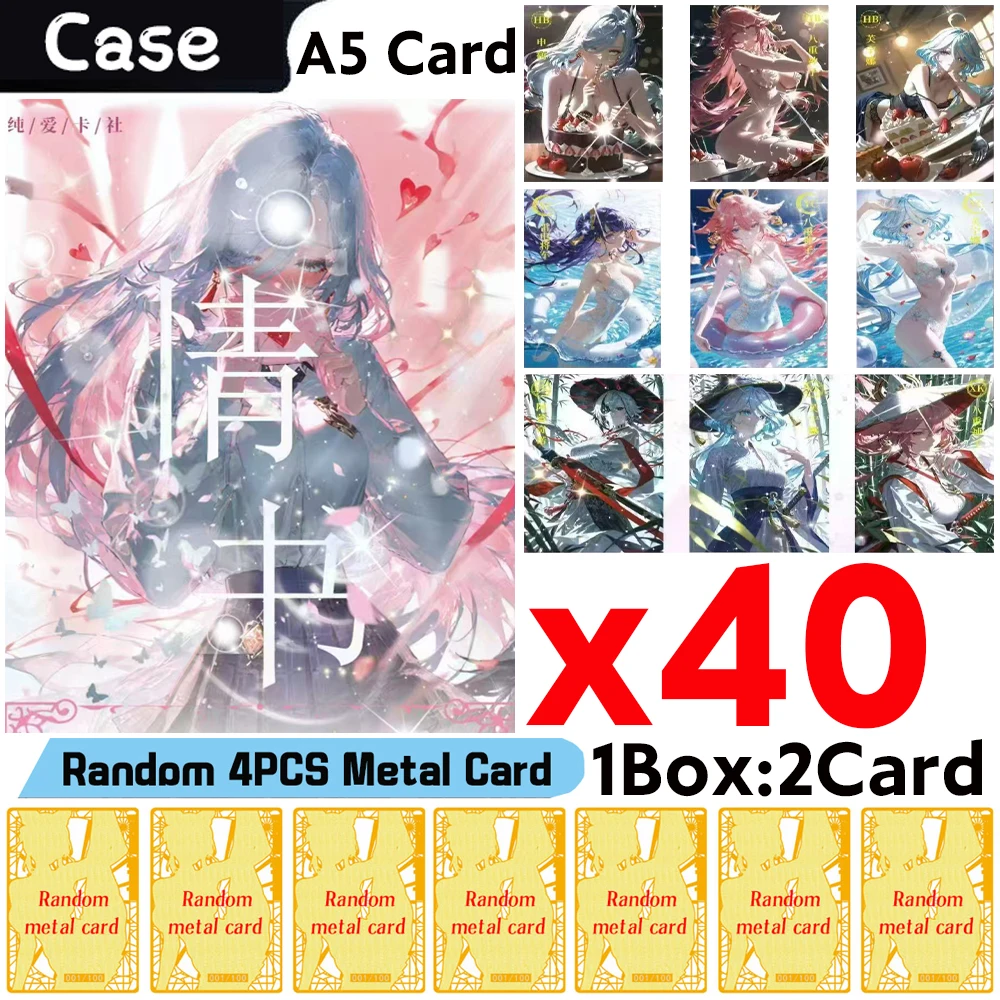

Wholesale Newest Pure Love Kashe Club Goddess Story Love Letter A5 Collection Cards Girl Waifu Booster Doujin Toys Hobby Gift