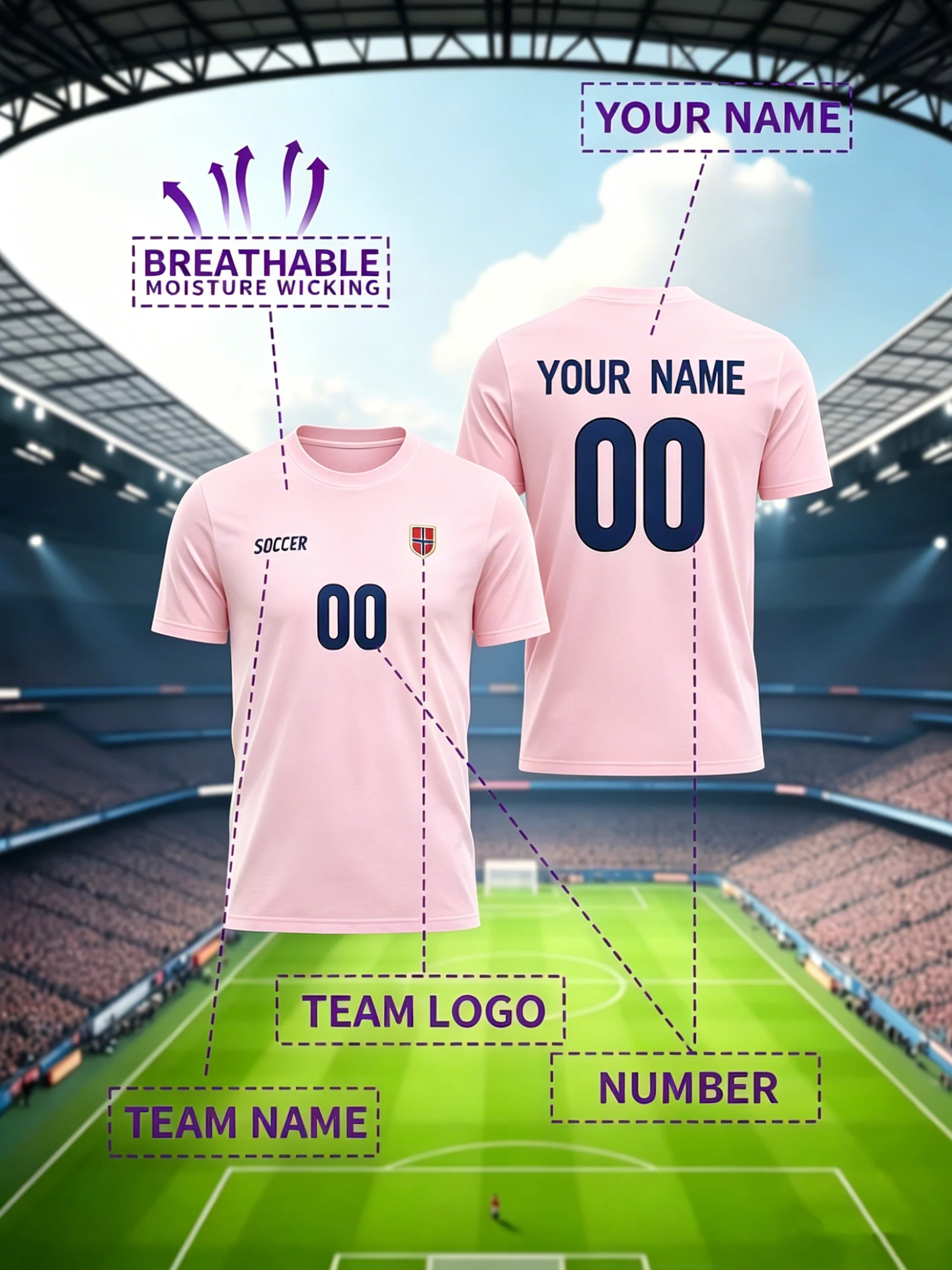 Passen Sie das Muster Ihrer Lieblings-Fußballmannschafts-Spielerbekleidung individuell an. Personalisiertes, modisches Baumwoll-T-Shirt, lässiges, lockeres Sport-Top, weiches T-Shirt – Detail 19