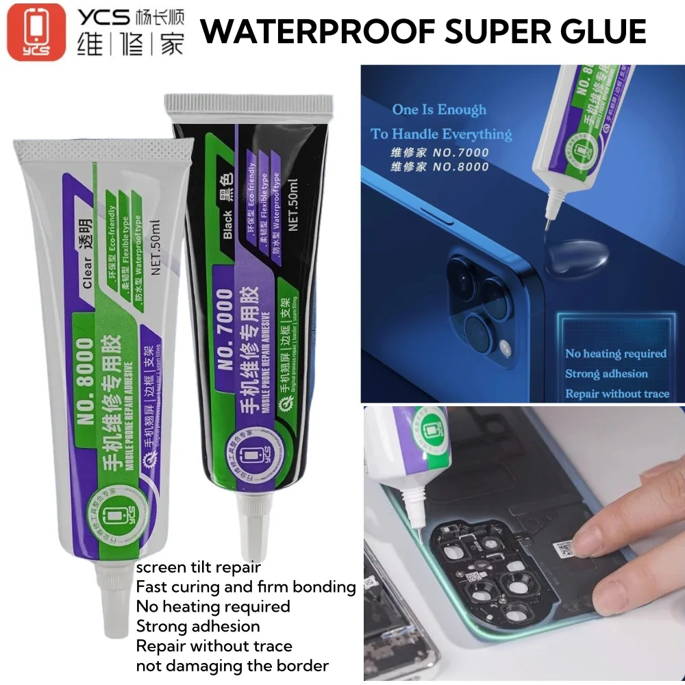 1pc 50ml No.7000 /No.8000 Multipurpose Glue Adhesive Fast Curing Cellphone Frame Screen Liquid Glue with Accurate Needle Outlet