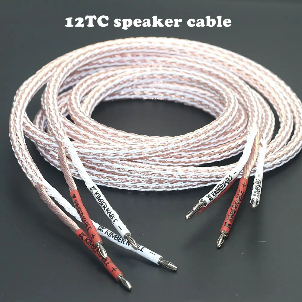 HiFi-Lautsprecherkabel 12TC Audiophiler Audiokabel aus reinem Kupfer für Heimkino-Verstärker und Lautsprecher