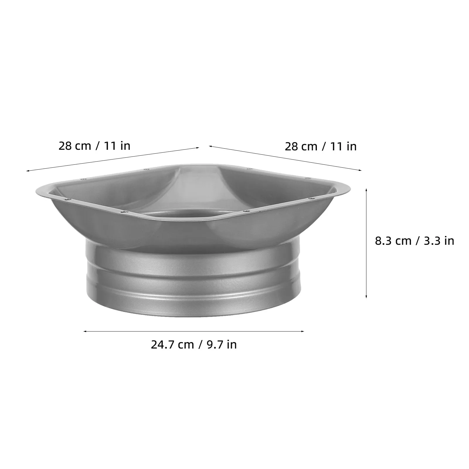 Duct Connector Flange 11 Square to Round Duct Pipe Connector Metal Ventilation Fitting for Air Conditioning System - view 4