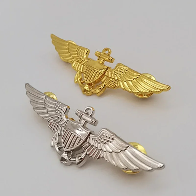 US Navy Brooch Marines Pilot Aviator Metal Wings Pin Badge Military