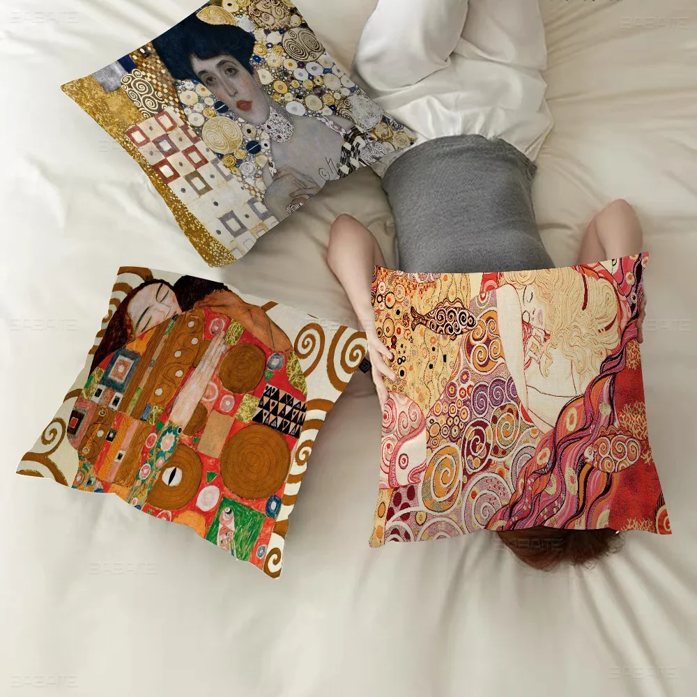 

Густав Климт Поцелуй Подушка Подарки Мебель для дома и офиса Спальня Диван Автомобильная наволочка 45x45 см