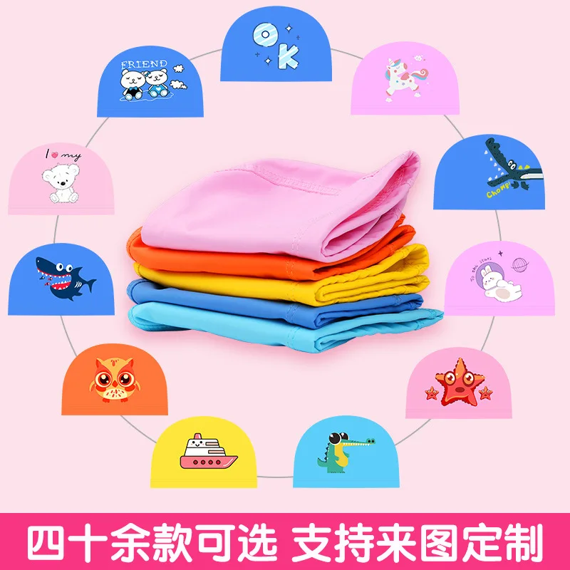 Cuffia da nuoto morbida impermeabile per bambini Protezione per capelli simpatico cartone animato Comoda copertura per le orecchie Accessori per il nuoto per ragazzi e ragazze alla moda