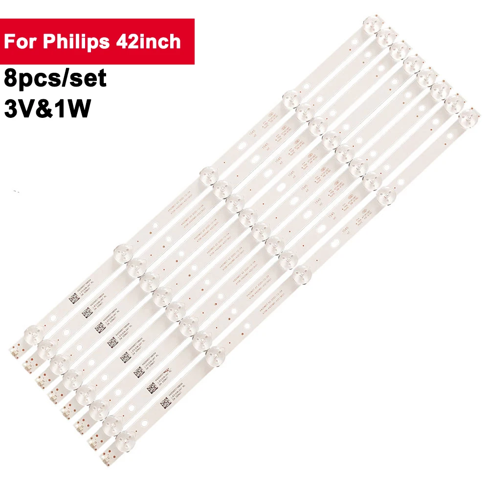 8 buah/set 42 inci 417mm Strip lampu latar LED untuk Philips 42 "5LED Strip Strip K420WD7-A3 43PUF6056/T3,TH-43E380C