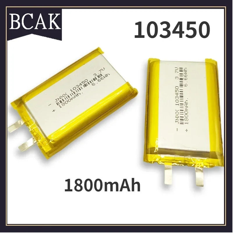 BCAK Style 103450 3.7V 1800mAh Polymer Lithium CELLS Rechargeable Battery for Beauty Instrument Camera GPS Navigator MP5 Bluetoo