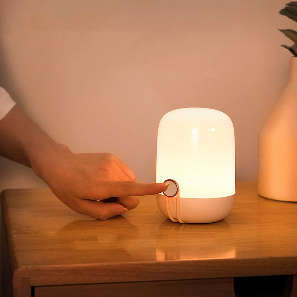

Portable LED Control Night White Lamp Small Size Bedroom Abs Control Night Light USB Table Decor Light for Home