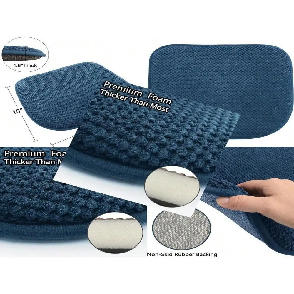 

Soft Thick Large Blue U Shaped Foam Seat Pad Washable Cushion For Kitchen Dining Seating
