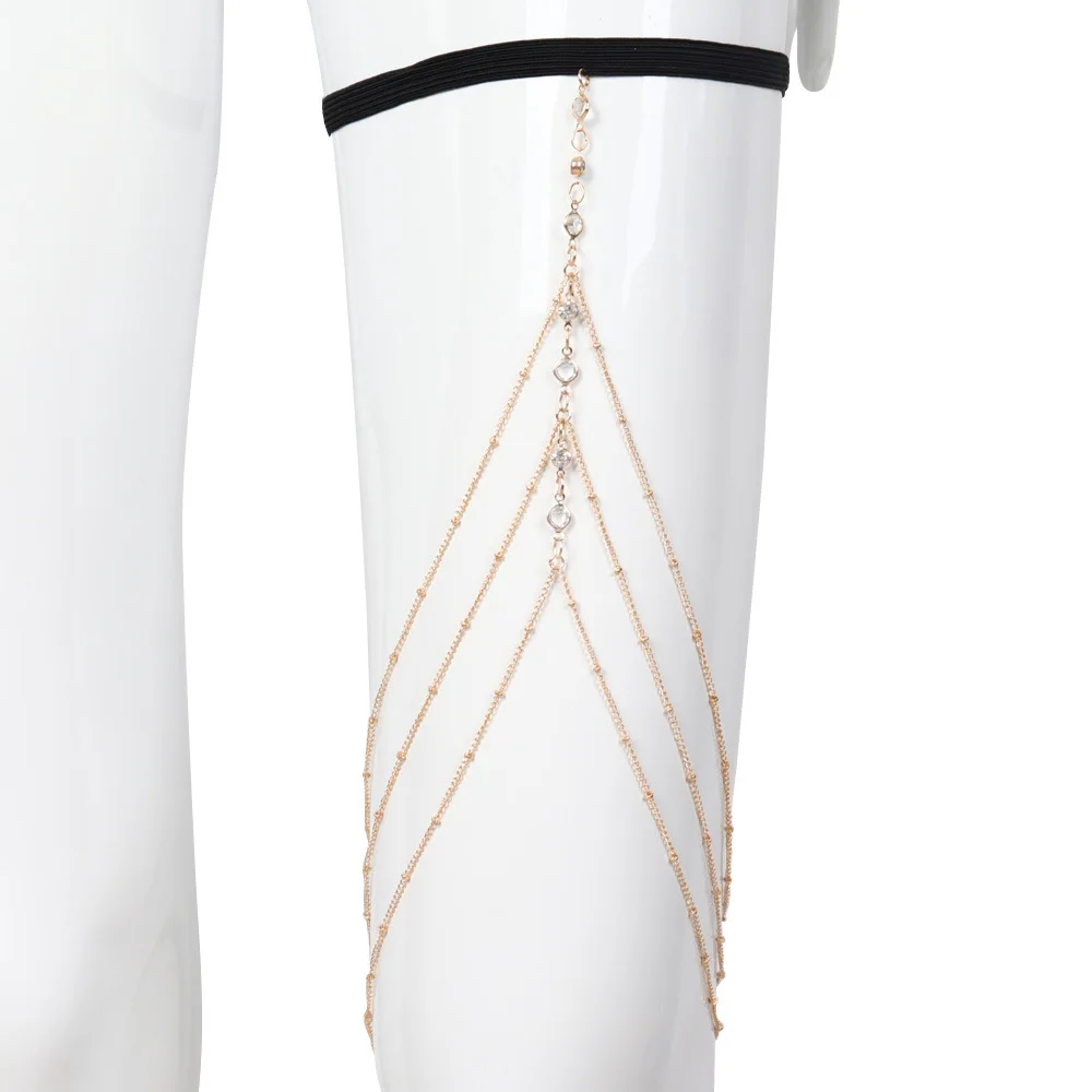 Fashionable Multi-storey Circular Bead String Alloy Leg Chain Sandy Beach Women\'s Body Chain Jewelry