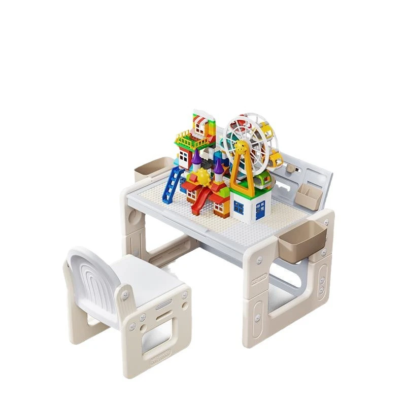 Multifunctional building block table can lift large particle children's toy table boys girls study table and chair