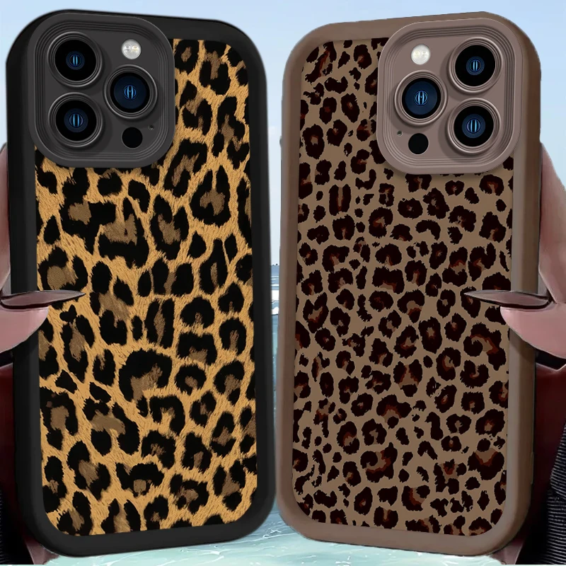 الاتجاه ليوبارد طباعة جراب هاتف آيفون 17 الهواء 16 16E 15 14 13 12 11 برو ماكس X XS X S ماكس XR SE 2020 SE4 7 8 غطاء مقاوم للصدمات