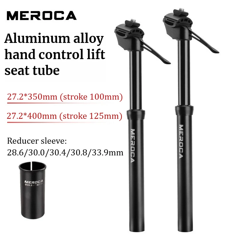 MEROCA mtb dropper seatpost 27.2mm Hydraulic mtb telescopic seatpost Manual control Adjustable seat tube For Mountain Road bike