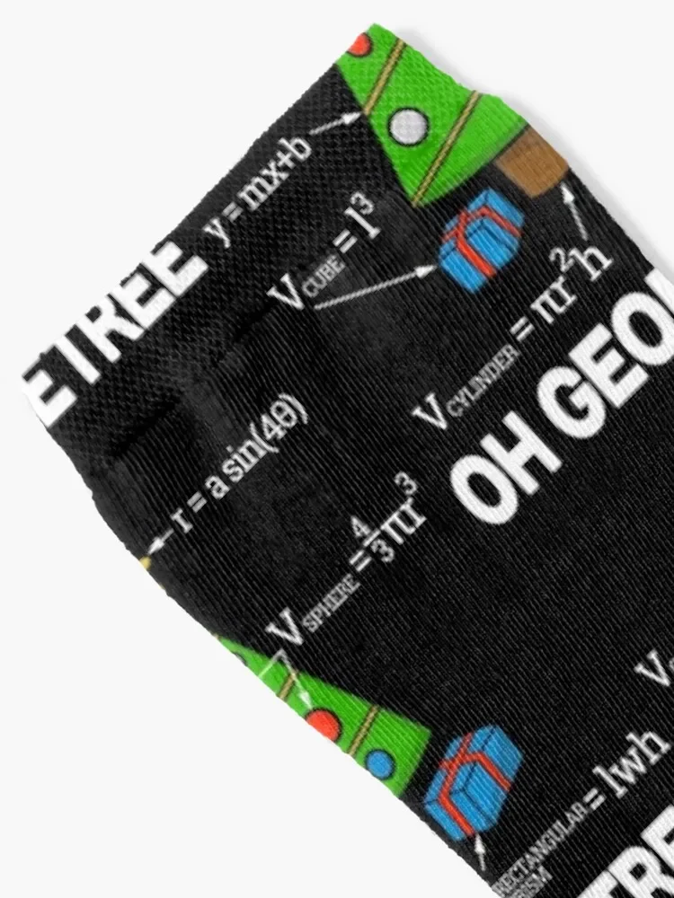 Math Geometry Christmas Tree Geometree Socks happy Toe sports compression Socks Girl Men's