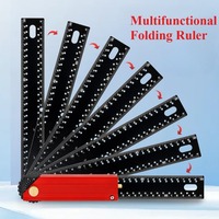 Multifunctional Folding Ruler 90° Precision Multi Angle Ruler Collapsible Marking Gauge Professional Woodworking Measuring Tools